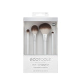 Precious Metals Cheek + Eye Highlight Makeup Brush Set - 4 Brush Essentials