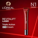 L'Oréal Paris, Revitalift Laser, Triple Action Anti-Aging Eye Cream, for Eye Contour Renewal, Eye Bags Depuffing, and Wrinkles Reduction, with Pro-Retinol, 15ml