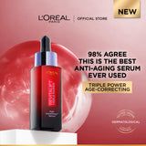 L’Oréal Paris Revitalift Triple Power Age-Correcting™ Serum with Tri-peptides, Hyaluronic Acid, and Vitamin C to Hydrate, Tone, and Firm Skin, 30ml.