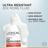 L’Oréal Paris, UV Defender Invisible Resist, SPF50+ Daily Sunscreen, with Long UVA Protection, For All Skin Types, 50ml