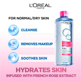 3-in-1 Refreshing and Moisturizing Micellar Water, Cleanse, Remove Makeup and Soothe, for Sensitive and Normal to Dry Skin, 400ml