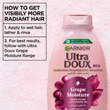 Ultra Doux Grape Moisture - Hydrating Regenerative Shampoo for Dehydrated Hair. Hydrating Grape Water + Antioxidant Grapeseed Oil - Paraben-Free, Vegan, Cruelty-Free