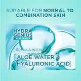 Hydra Genius, Water-Based Gel Facial Moisturiser, with Aloe Vera, for Normal to Combination Skin, 70 ml"