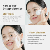 Rice Pure Clay Mask to Foam Cleanser