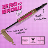 Zero to Brow Longwear Brow Gel, Transfer-resistant, fade-resistant, and smudge-resistant (Vegan)