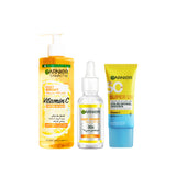 Fast Bright Gel Wash & Skin Active Day Serum & Skinactive Super UV Cooling Water Gel SPF50 Trio