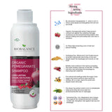 Organic Pomegranate Shampoo Perfect For Weak, Damaged & Colour-Treated Hair
