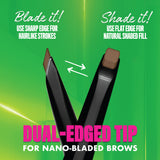 Blade & Shade, Dual Edged Brow Pencil, Up to 16HR wear, Smooth-glide pigment