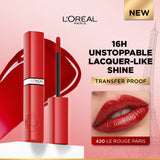 L’Oréal Paris Infallible Laque Resistance Liquid Lipstick, 16H Lacquer-Like Shine Finish Longwear & Transferresistant
