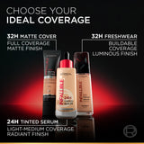 L’Oréal Paris Infallible 24H Tinted Serum with 1% Hyaluronic Acid for Radiant Hydrated Skin, Light to Medium Coverage