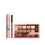 Lash Sensational Sky High Mascara & Eyestudio Hyper Easy Liquid Liner Matte-Intense Black &Eyeshadow Nudes of New York Trio