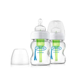 Dr. Brown's Options+ Anti-Colic Wide-Neck Glass Baby Bottle - Pack of 2 - Skin Society {{ shop.address.country }}