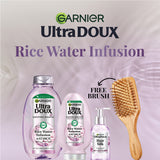 Garnier Ultra Doux Rice Water Infusion, Starch Shampoo & Conditioner & Hair Silk Smoothing Serum Trio