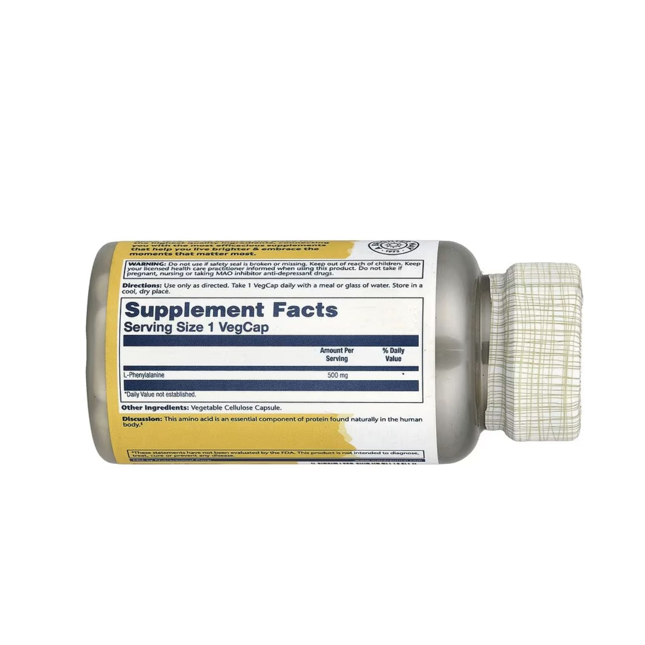 L-Phenylalanine 500mg Free-Form Amino Acid