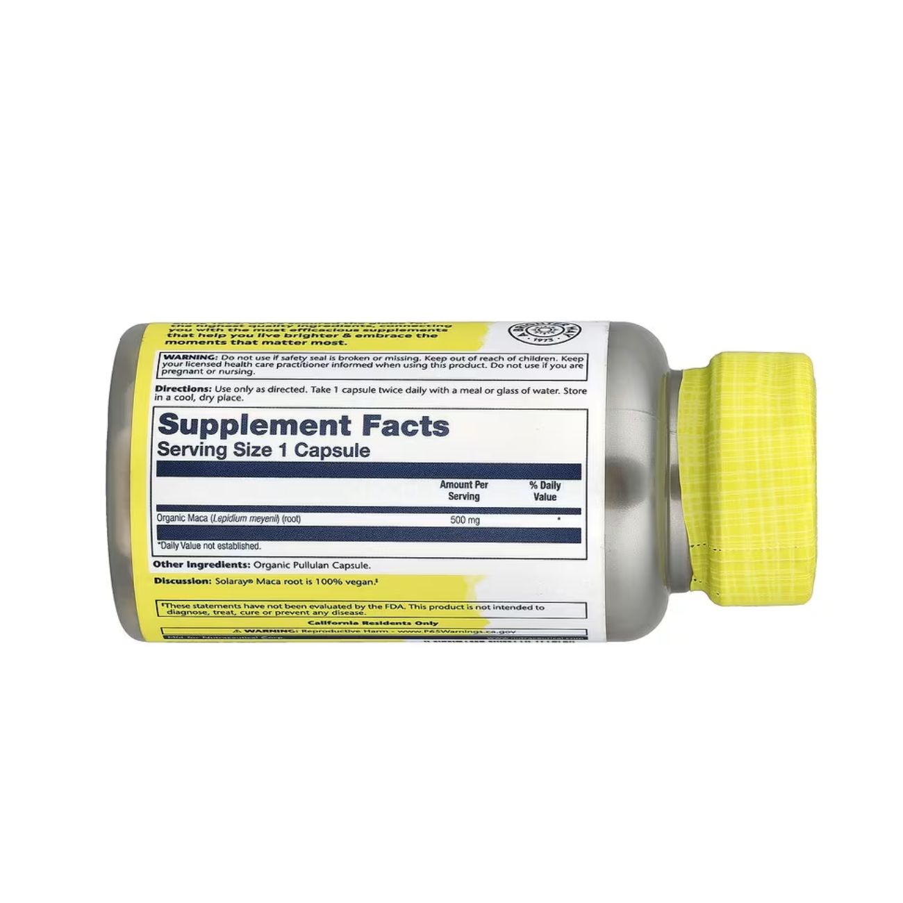 Organically Grown Maca 500mg - Whole Root
