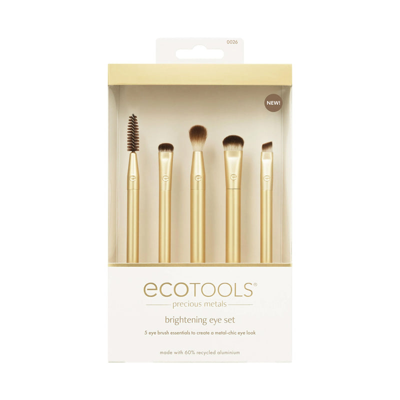 Precious Metals Brightening Eye Makeup Brush Set - 5 Eye Brsuh Essentials