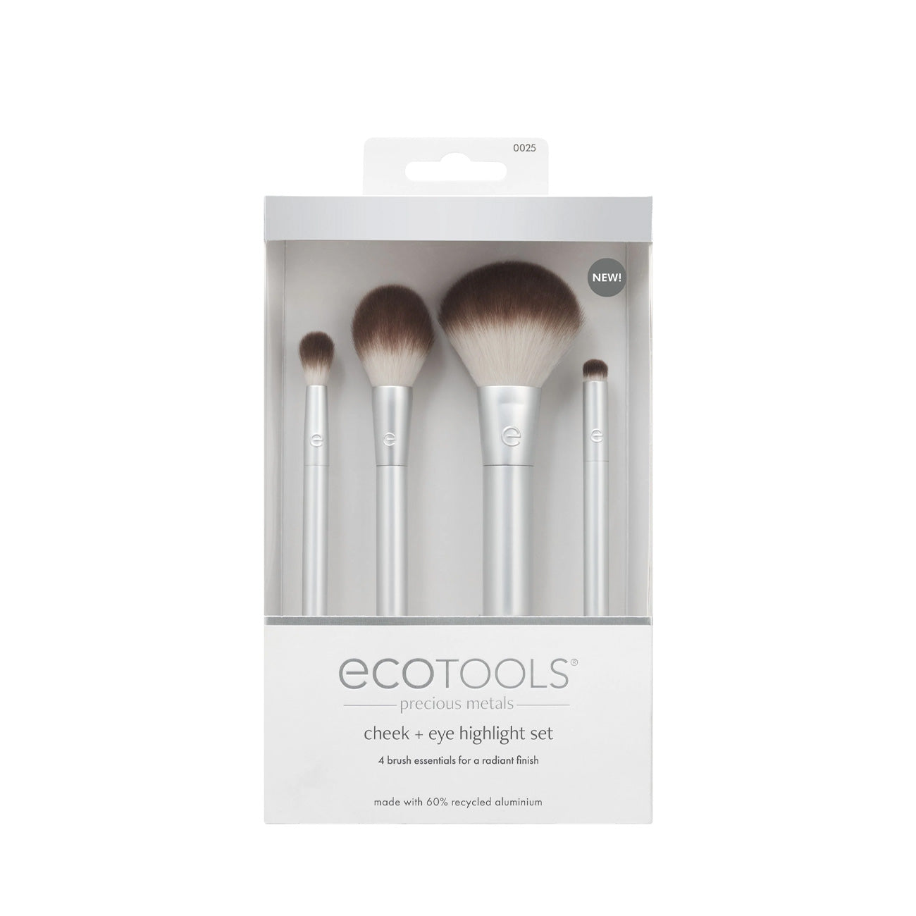 Precious Metals Cheek + Eye Highlight Makeup Brush Set - 4 Brush Essentials