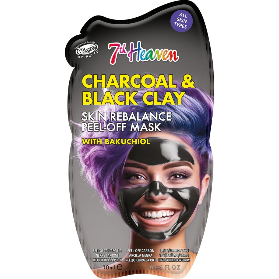 7th Heaven Charcoal & Black Clay Skin Rebalance Peel-Off Mask with Bakuchiol