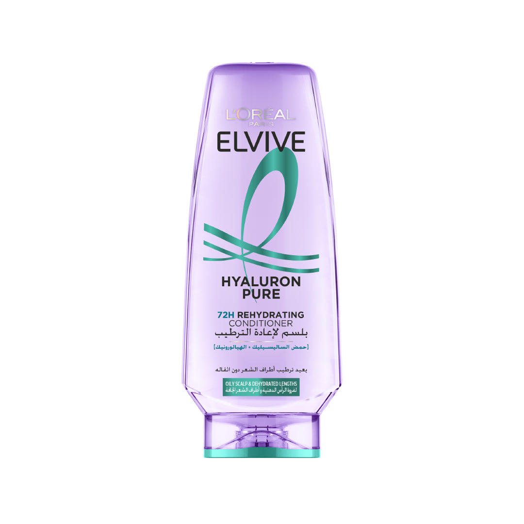 L’Oréal Paris Elvive Hyaluron Pure 72h Rehydrating Conditioner for Oily Scalp & Dehydrated Lengths