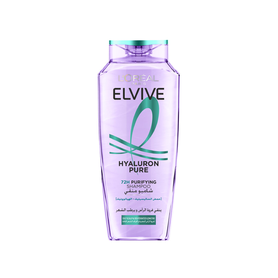 L’Oréal Paris Elvive Hyaluron Pure Purifying Shampoo for Oily Roots And Dehydrated Length