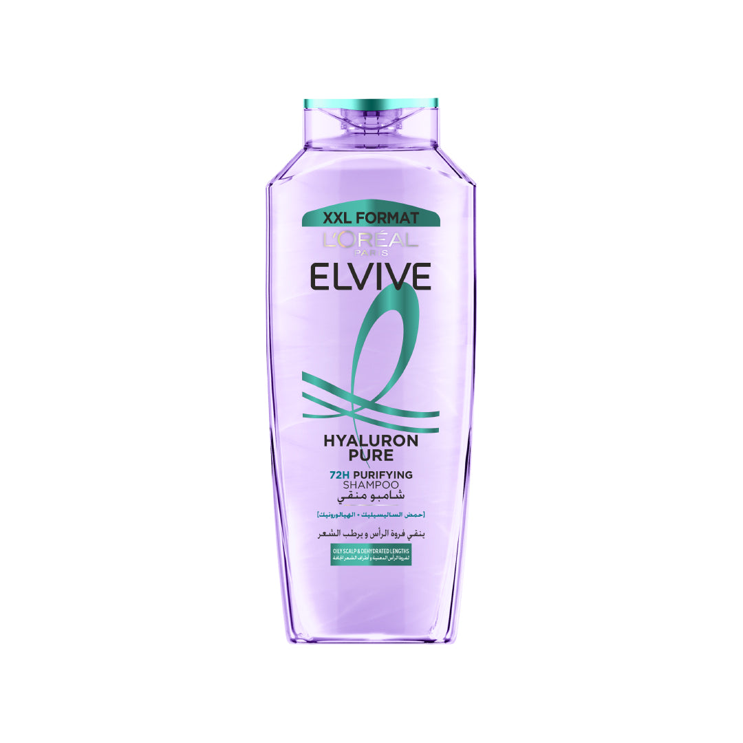 L’Oréal Paris Elvive Hyaluron Pure Purifying Shampoo for Oily Roots And Dehydrated Length