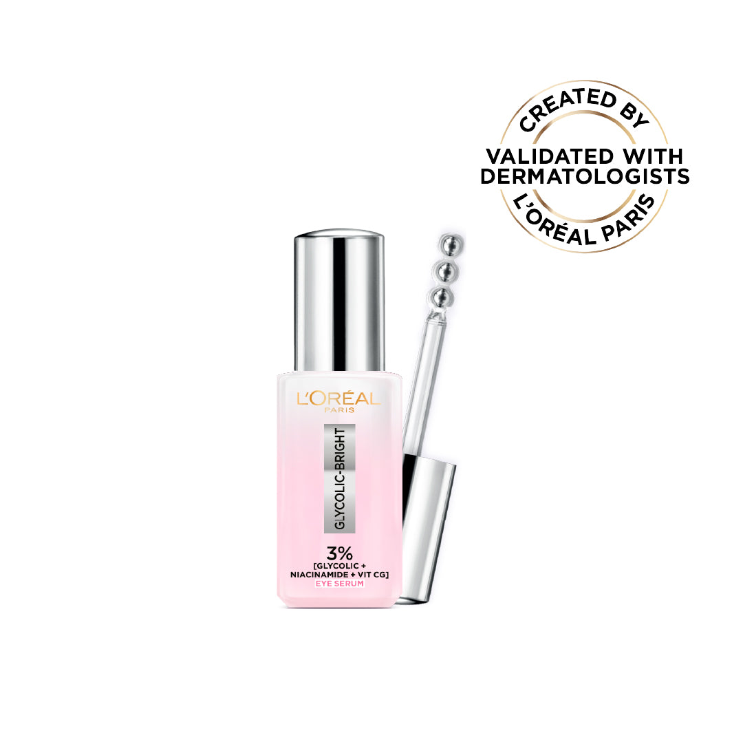 Glycolic Bright Eye Serum, with 3% (Glycolic Acid  + Vitamin CG + Niacinamide], for Dark Circles and Under Eyes Brightening, 20ml