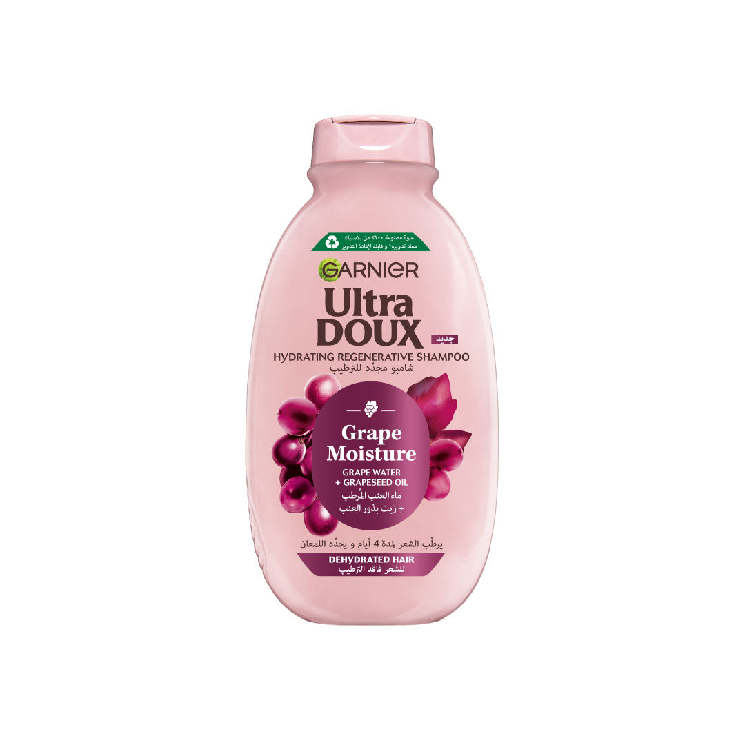 Ultra Doux Grape Moisture - Hydrating Regenerative Shampoo for Dehydrated Hair. Hydrating Grape Water + Antioxidant Grapeseed Oil - Paraben-Free, Vegan, Cruelty-Free