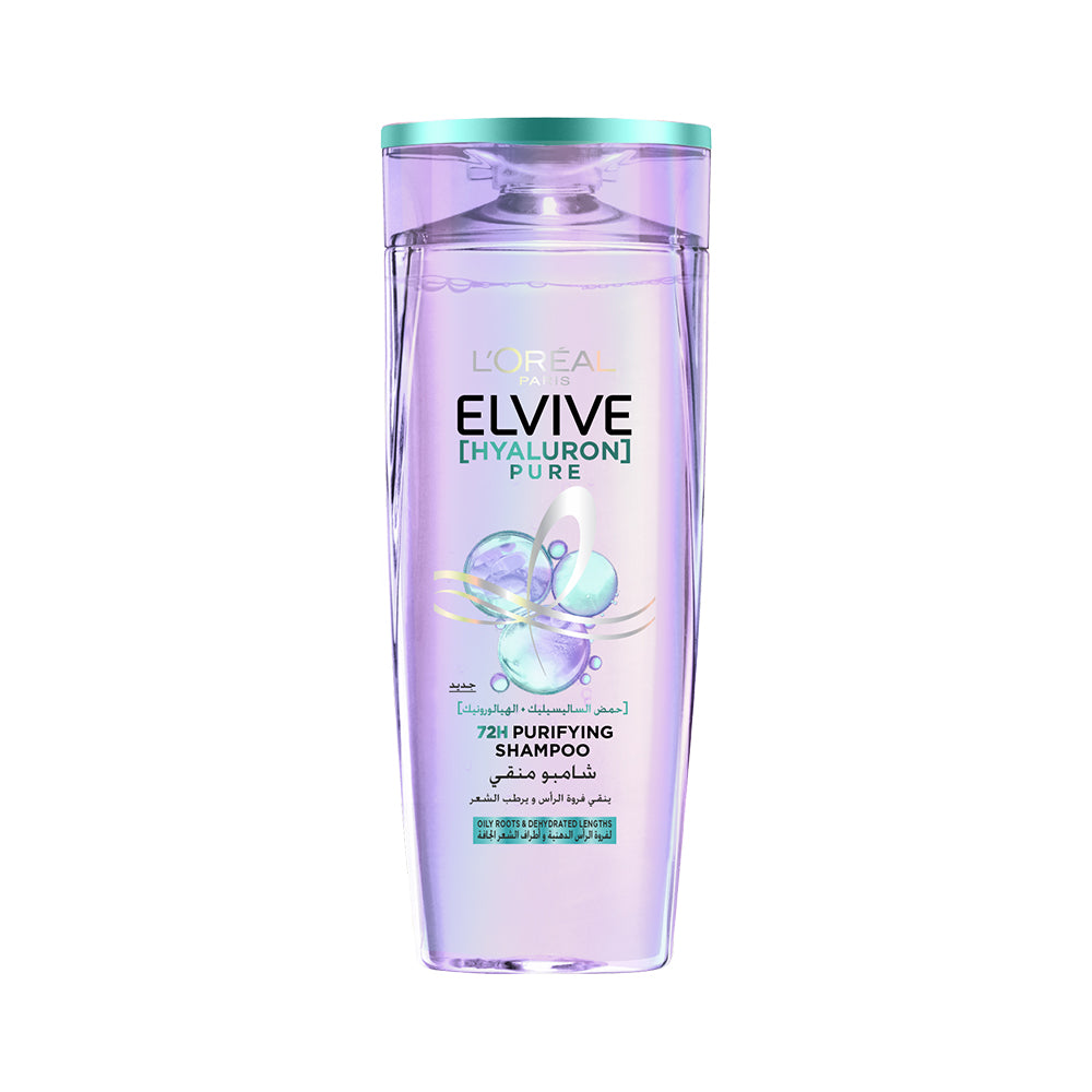 L’Oréal Paris Elvive Hyaluron Pure Purifying Shampoo for Oily Roots And Dehydrated Length