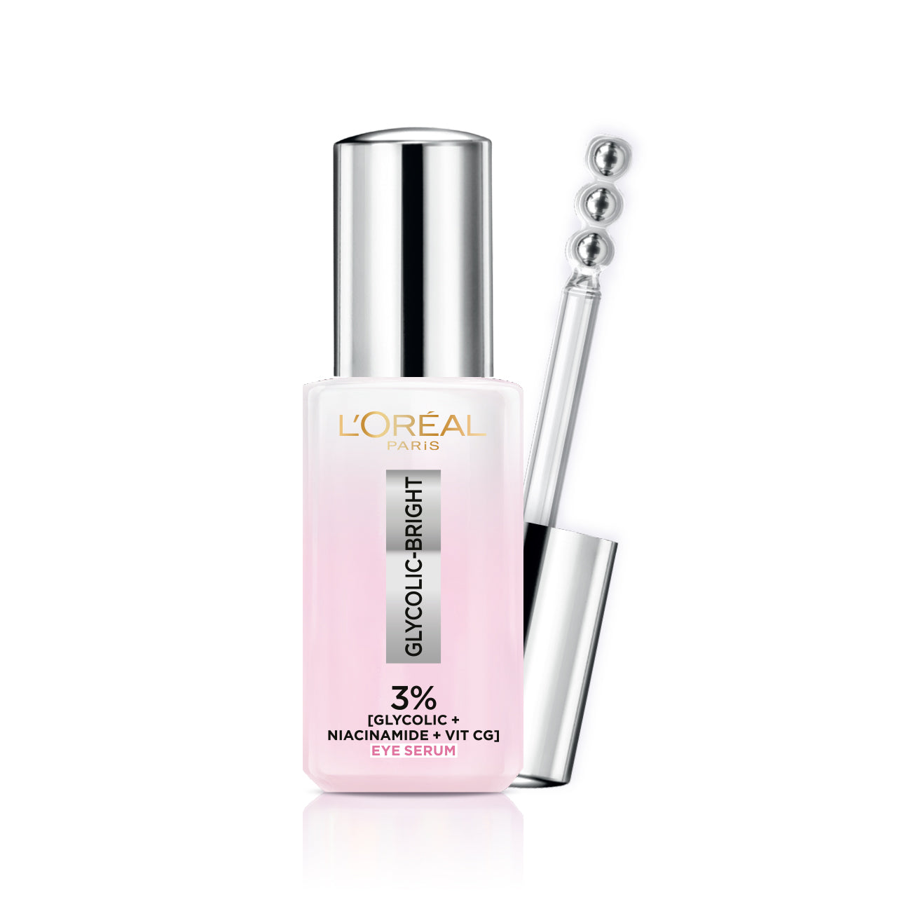 L'Oréal Paris Glycolic [3% Glycolic Acid  + Vitamin CG + Niacinamide] Eye Serum For Dark cirles, Brighten Eyes