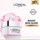 L’Oréal Paris, Glycolic-Bright Glowing Night Cream, for Dark Spots Reduction, Glow Boosting, and Skin Tone Evenness, 50ml