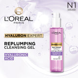 Hyaluron Expert Replumping Cleansing Gel, with Hyaluronic Acid, to Replump, Purify and Hydrate, for All Skin Types Including Sensitive, 150ml
