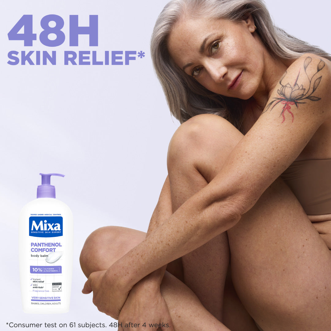 Mixa Panthenol Comfort Body Lotion - Anti-Scratching Cream - For Dry Skin, Atopy Prone Skin and Eczema