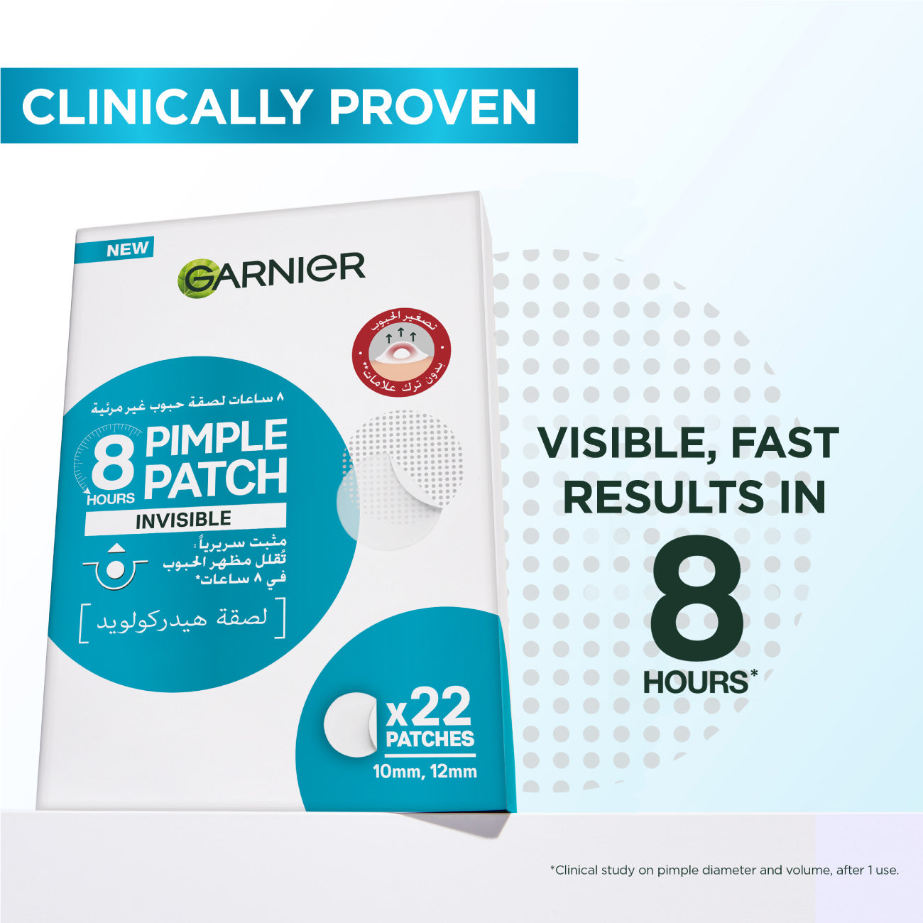 Skin Active  Fast Clear Invisible Pimple Patch 8 Hours Hydrocolloid