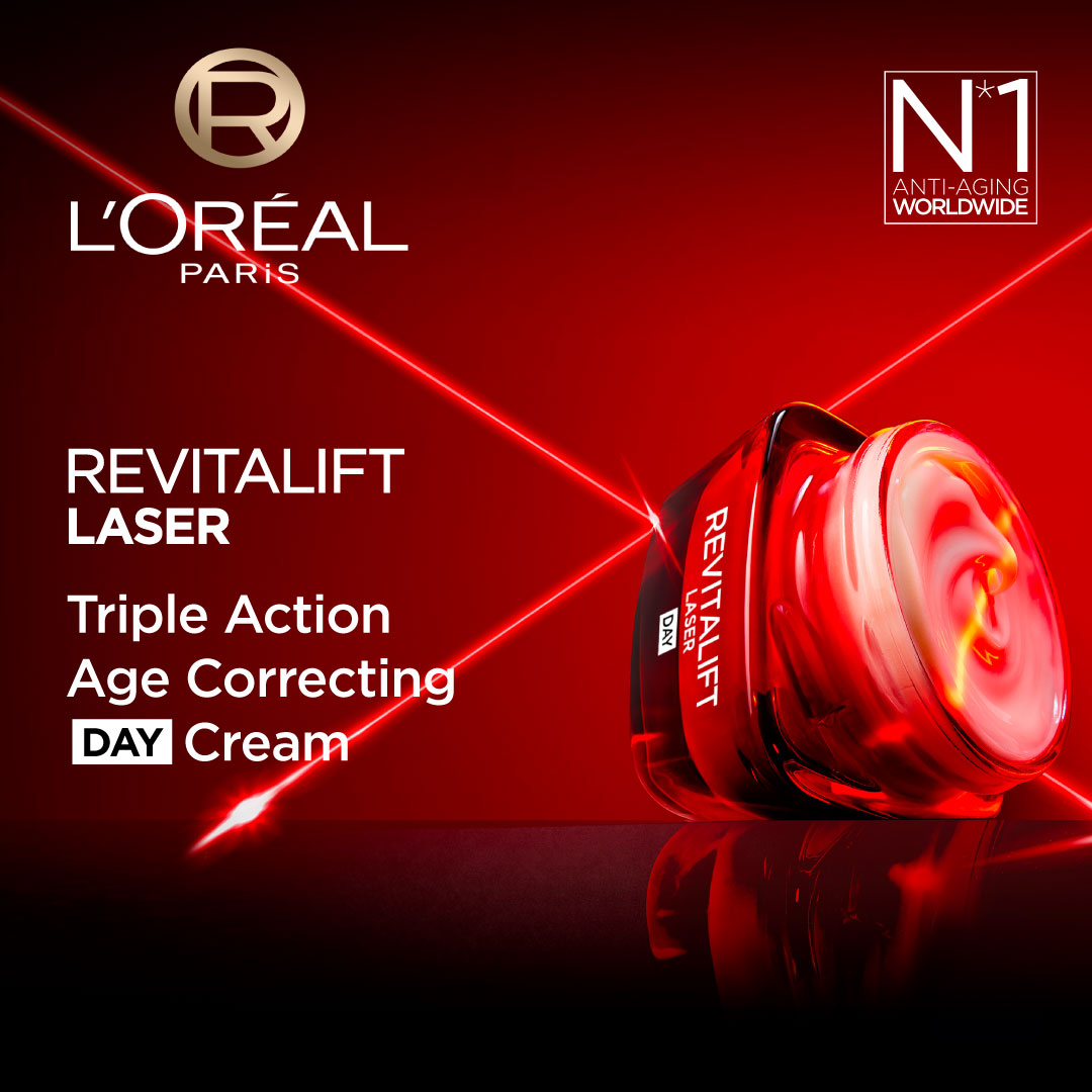 L’Oréal Paris, Revitalift Laser X3 Triple Action Anti-Aging Day Cream, to smooth Wrinkles, firm skin, and Brighten Complexion, SPF 25, 50ml