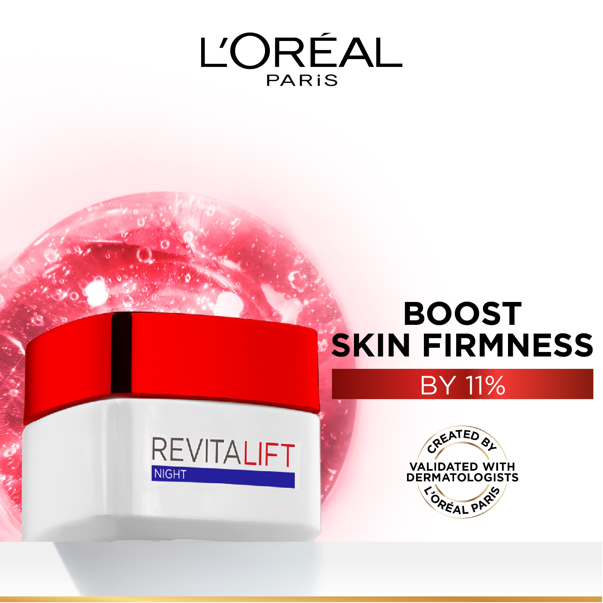 L’Oréal Paris, Revitalift Hydrating and Moisturizing Night Cream, for Wrinkles Reduction and  Skin Elasticity Improvement, Formulated with Pro-Retinol, 50ml
