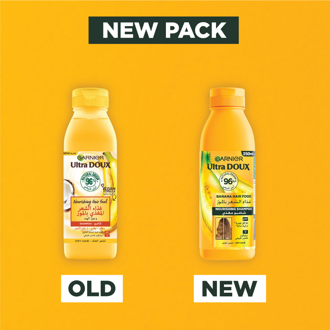 Garnier Ultra Doux Vegan Hair Food Banana and Shea Butter Nourishing Shampoo for Dry Hair