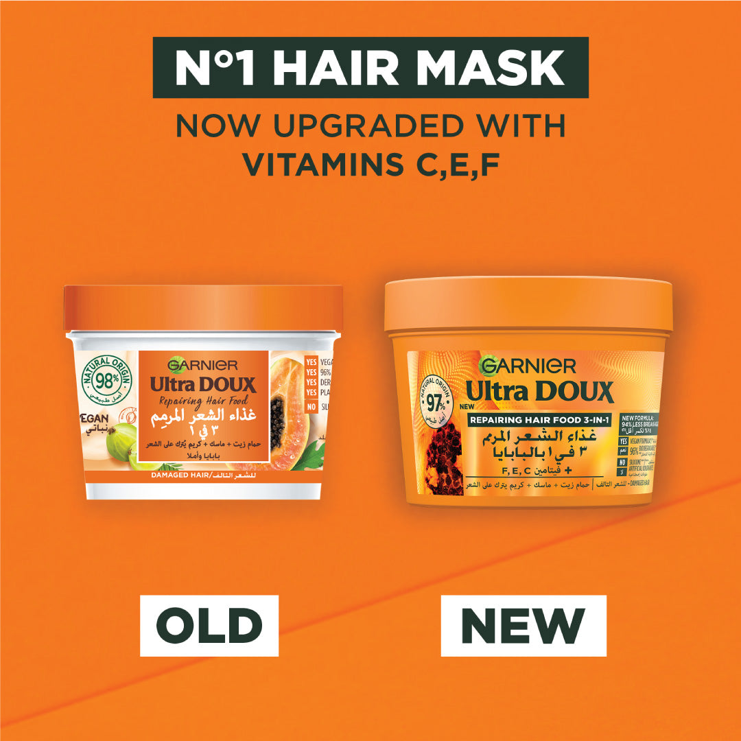 Garnier Ultra Doux Vegan Hair Food Papaya and Amla 3-in-1 Treatment Mask