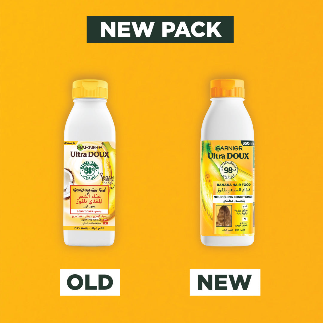 Garnier Ultra Doux Vegan Hair Food Banana and Shea Butter Nourishing Conditioner for Dry Hair