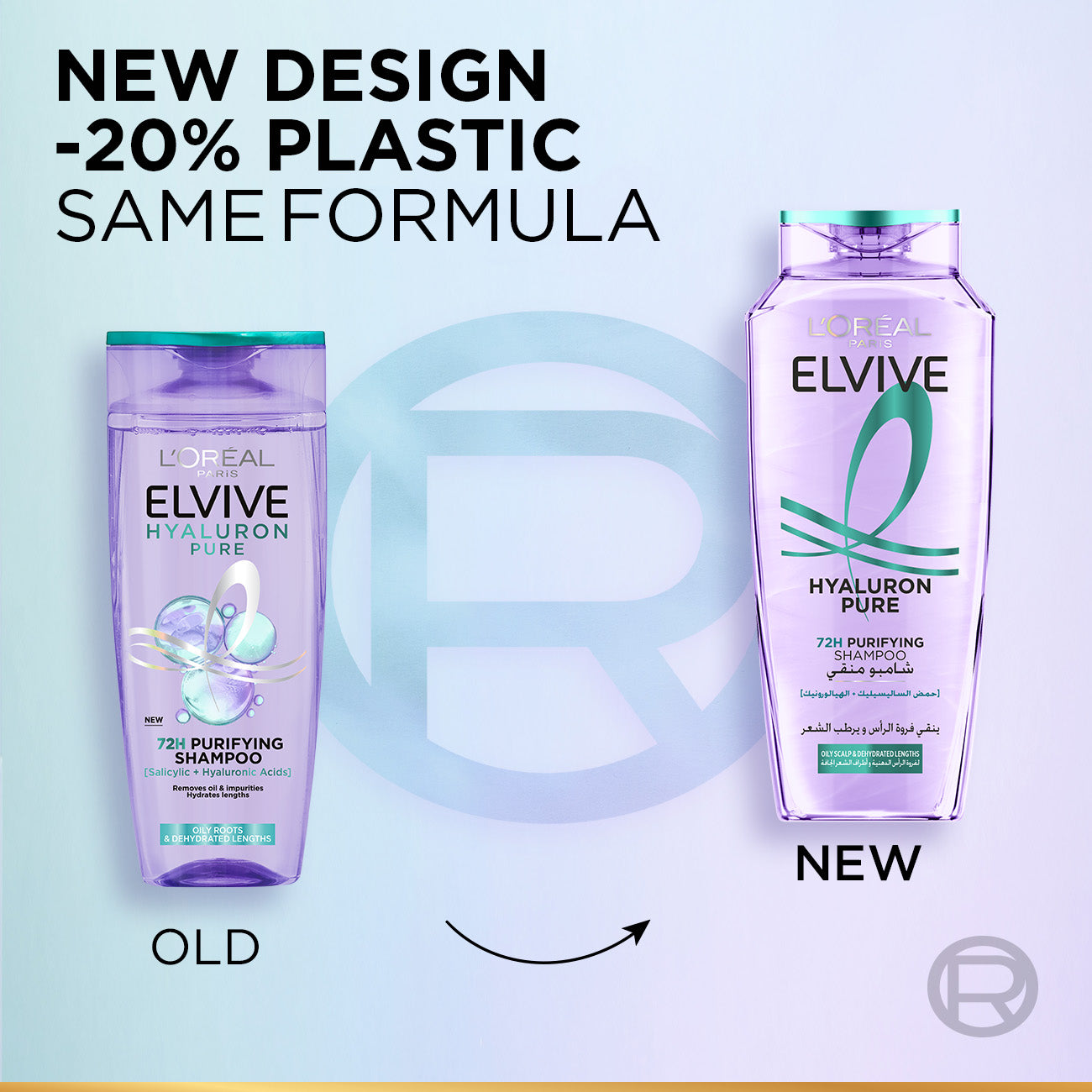 L’Oréal Paris Elvive Hyaluron Pure Purifying Shampoo for Oily Roots And Dehydrated Length