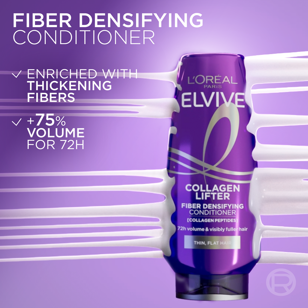 L'Oreal Paris Elseve Collagen Lifter Hair Fibers Thickening Conditioner for Fine Involutionary Hair
