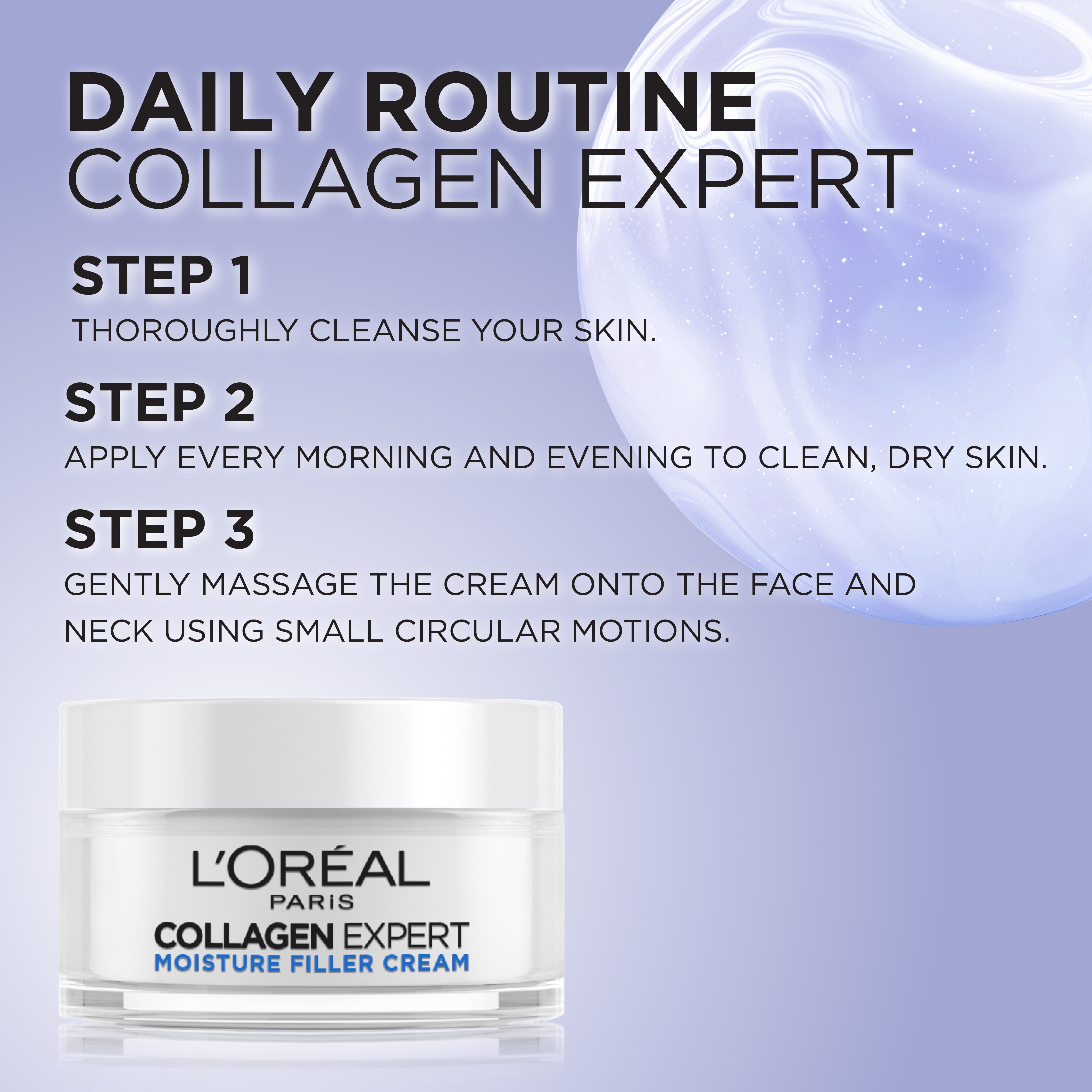 L’Oréal Paris Collagen Expert Moisture-Filling Cream, With Glycerin & Collagen Peptide Fractions