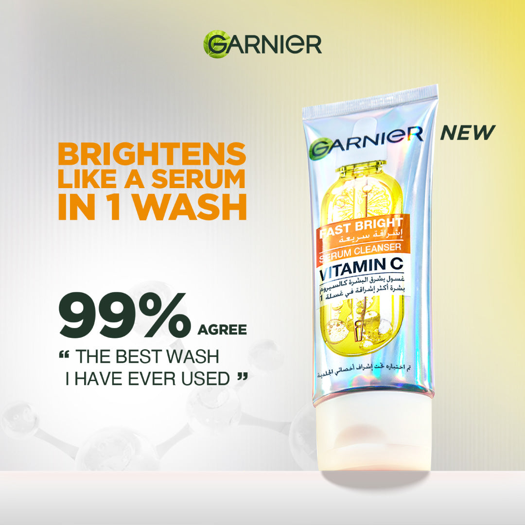 Fast Bright Serum Cleanser - Dual Action Foam Cleanser, Brightens in 1 Wash - For All Skin Types, Even Sensitive Skin