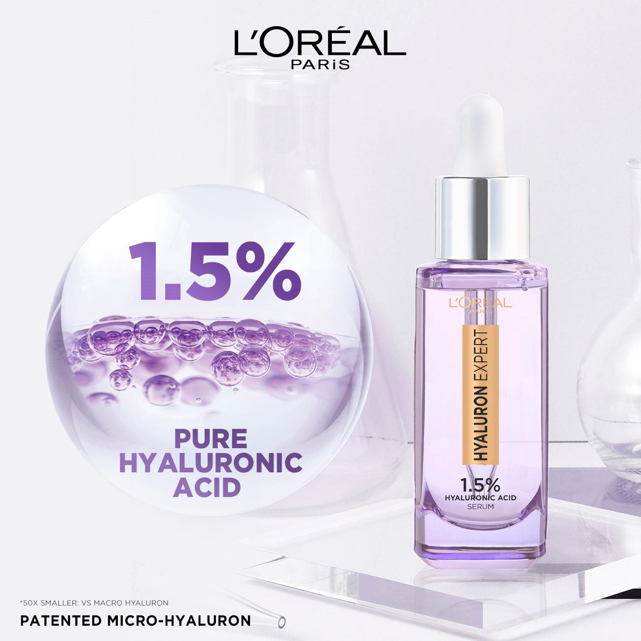 Hyaluron Expert Replumping Face Serum, with 1.5% Hyaluronic Acid, for Fine Lines Reduction, Hydration and Youthful Looking Skin