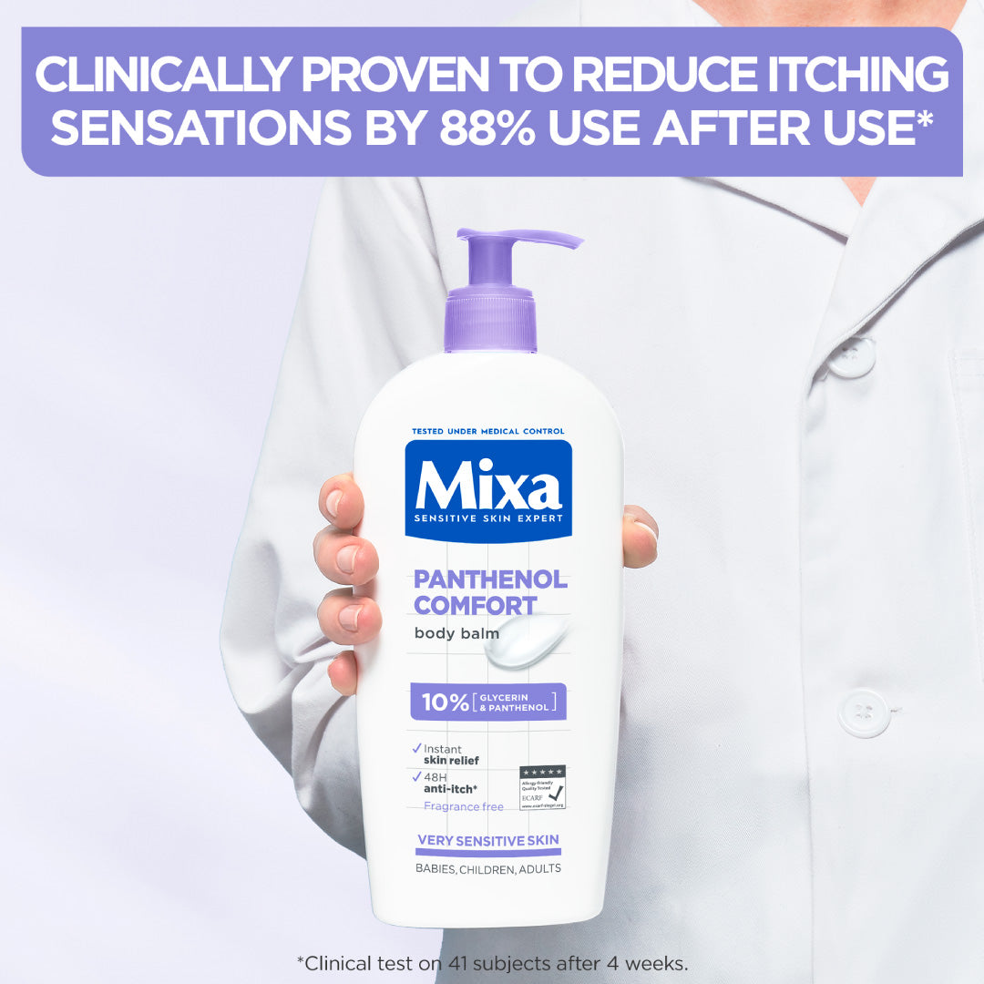 Mixa Panthenol Comfort Body Lotion - Anti-Scratching Cream - For Dry Skin, Atopy Prone Skin and Eczema