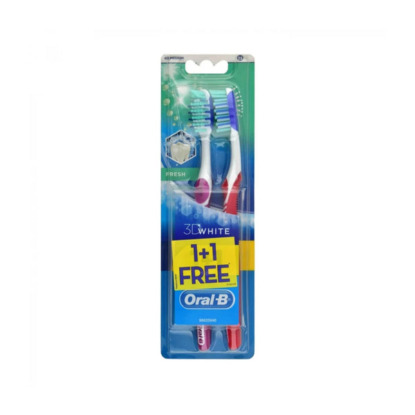 3D White Fresh Toothbrush 1+1, Medium Bristles