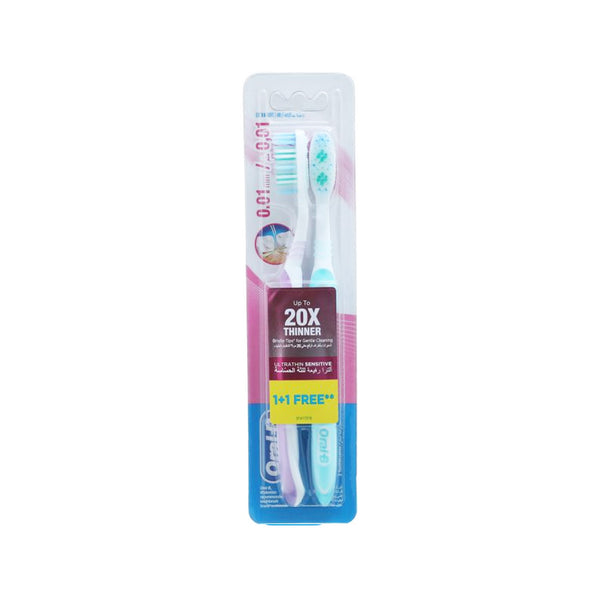 Ultra Thin Sensitive Toothbrush 1 + 1, Soft Bristles