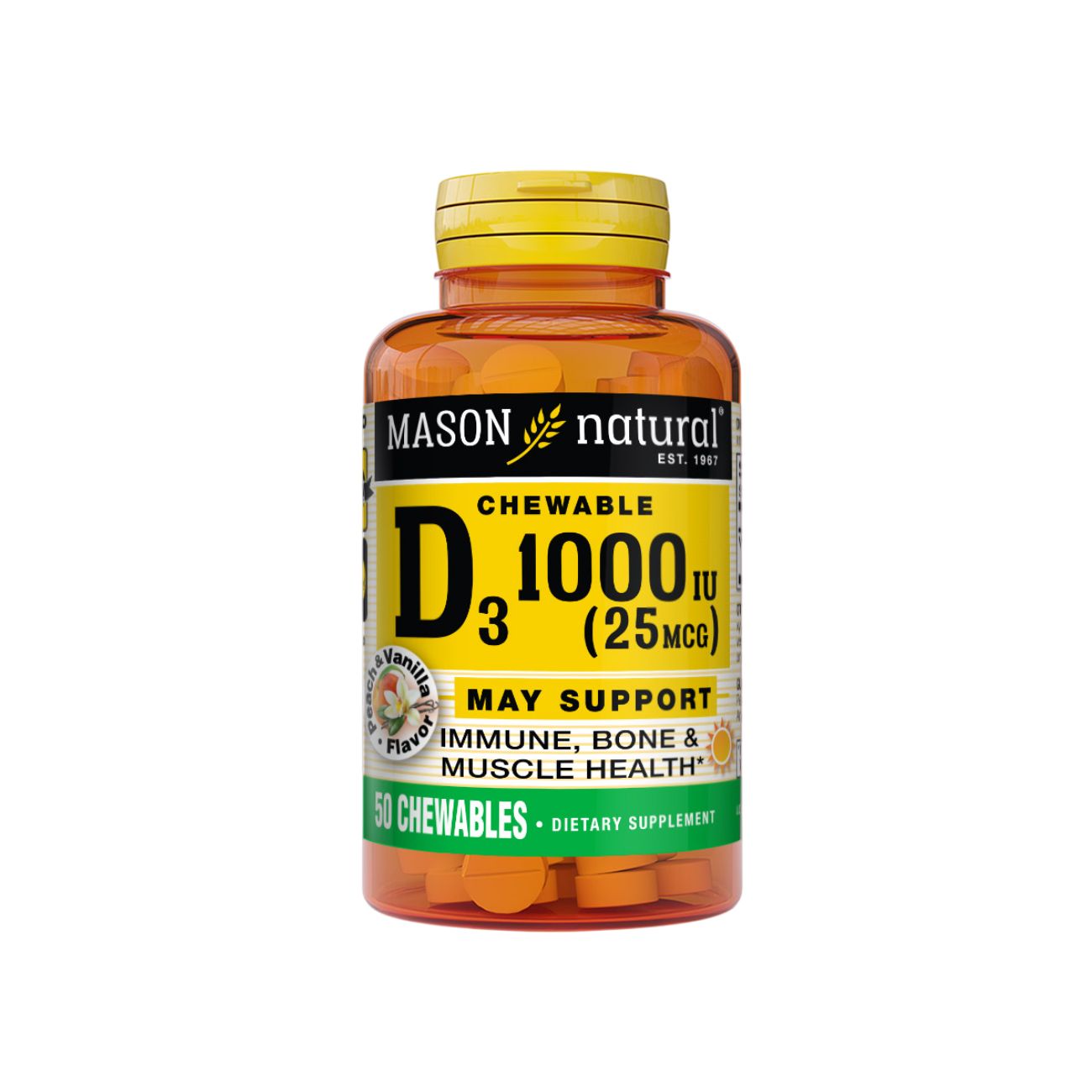 Chewable Vitamin D 1,000 IU - Peach Vanilla Flavor