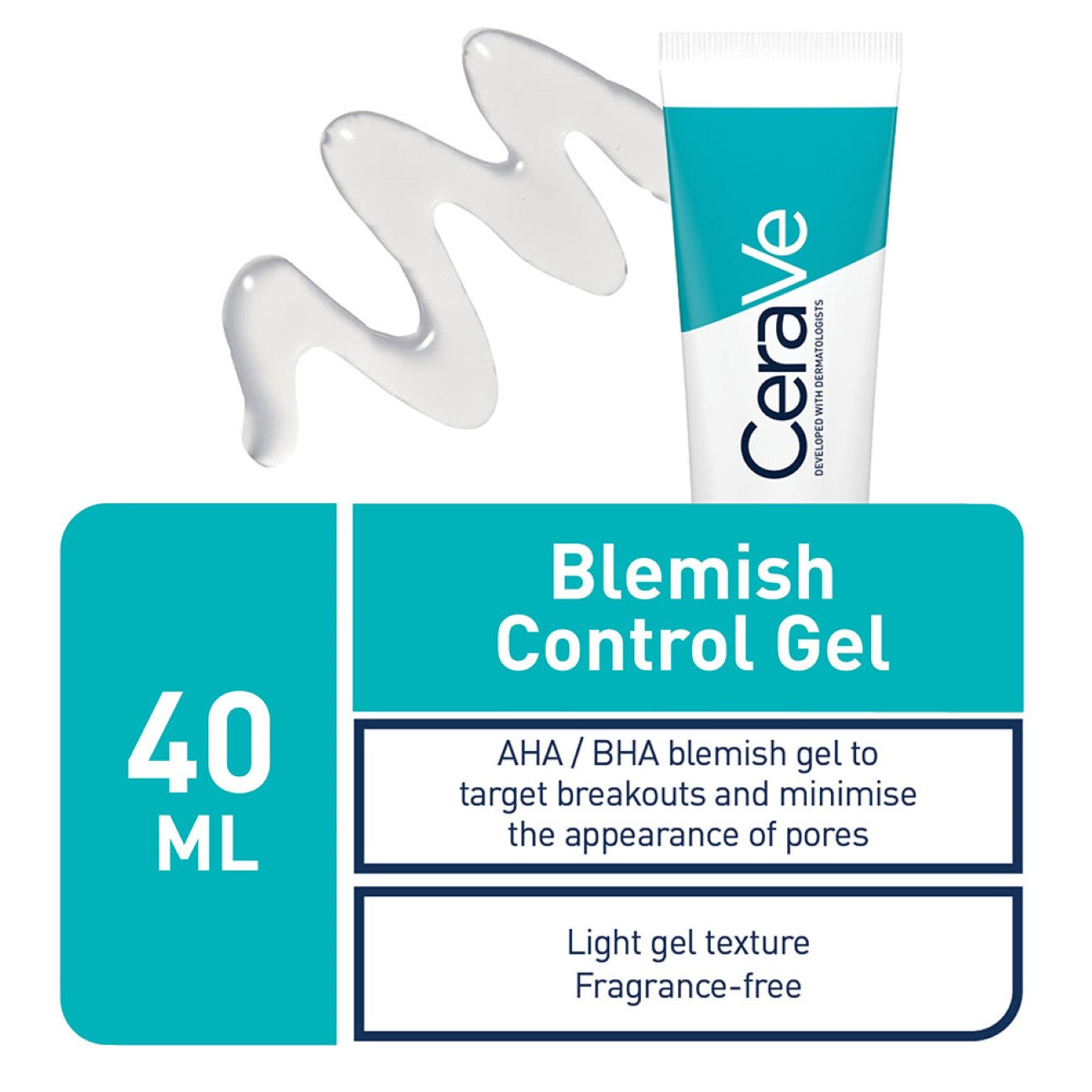 Blemish Control Gel Facial Moisturizer For Acne & Blemishes with Glycolic Acid and Lactic Acid AHA/BHA