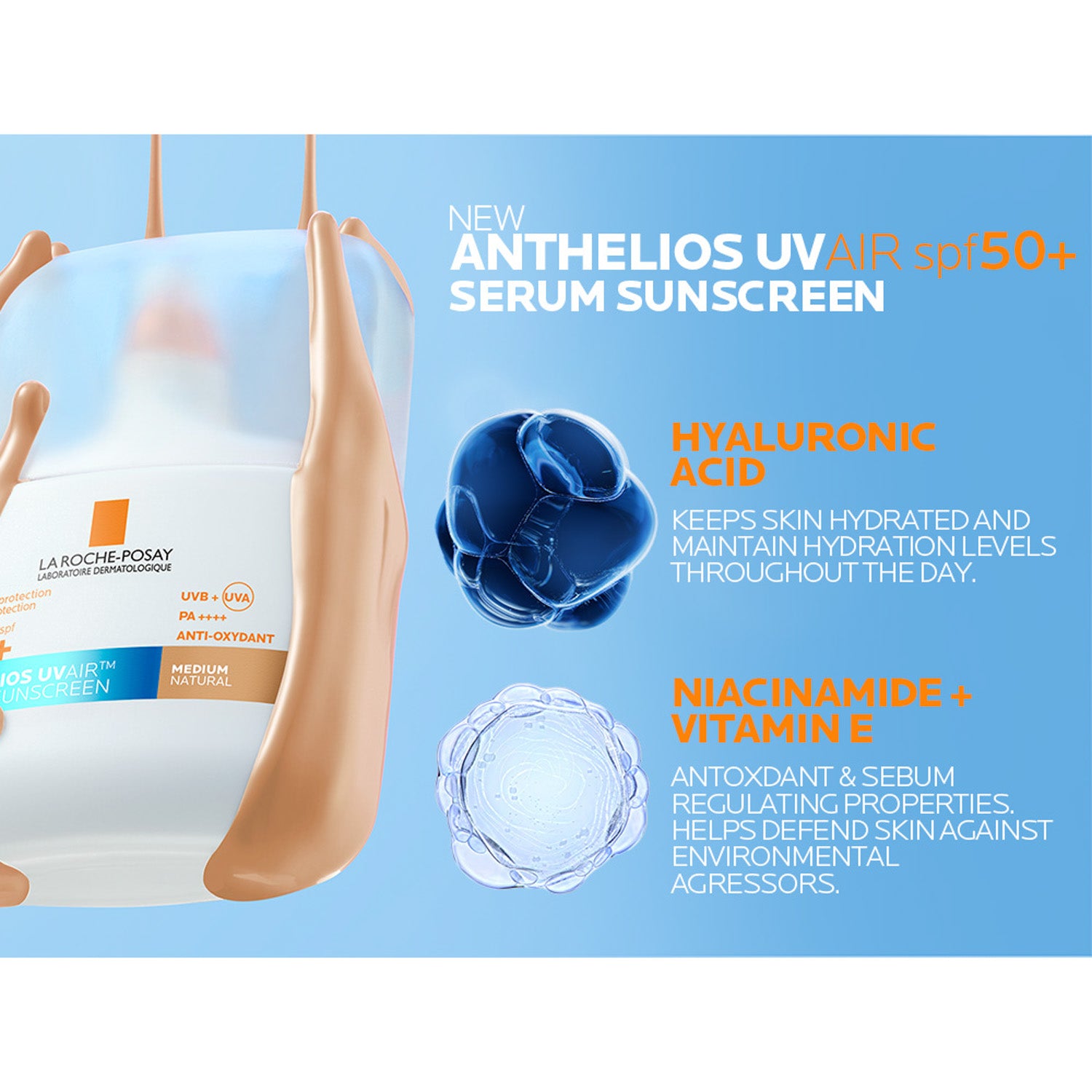 La Roche Posay UV Air Serum Sunscreen Tinted Natural 50ml