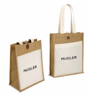 Mugler Beige Jute Bag - Gift